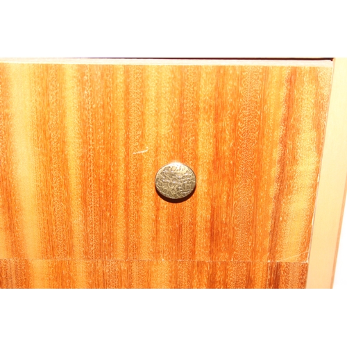 91 - A retro three drawer chest of drawers, 75cm x 37cm x 67cm