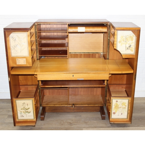 16 - 'Hausbüro' by Schreibmayr of Germany - an unusual retro mid-century fold out desk or bureau with var... 