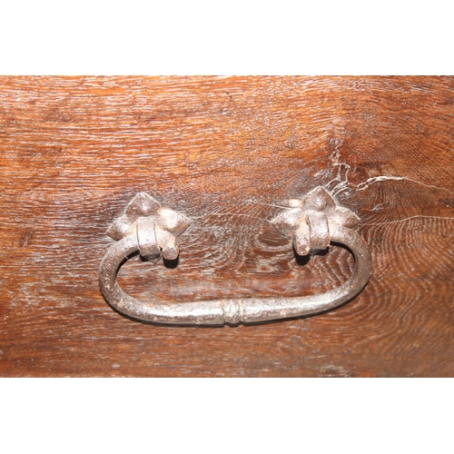 190 - An unusual antique carved oak trunk or coffer depicting the four evangelists or gospels, possibly It... 