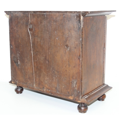 289 - An antique oak and walnut with sycamore banding spice cupboard, in part Queen Anne period c.1700 wit... 