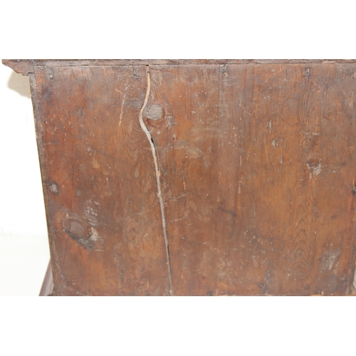 289 - An antique oak and walnut with sycamore banding spice cupboard, in part Queen Anne period c.1700 wit... 