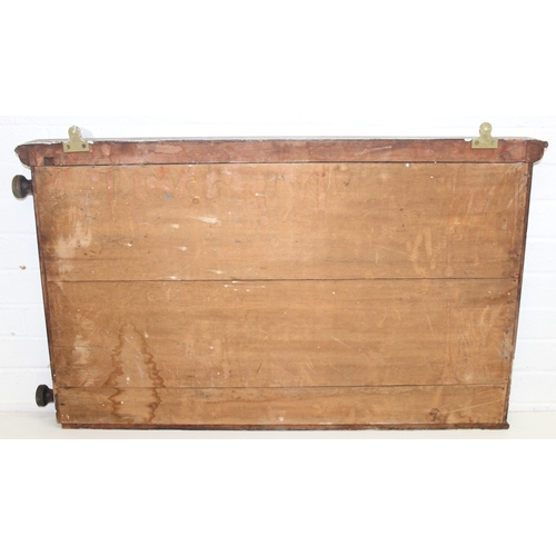 290 - An antique or vintage wooden wall-mountable snooker scoreboard with chalkboard to centre, 110cm W x ... 