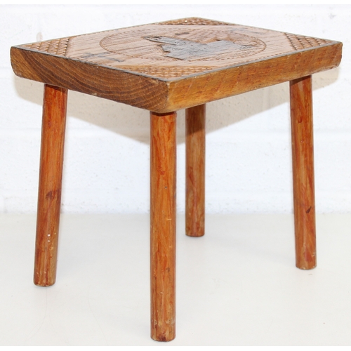 291 - Three vintage pieces of highly decorated scratch-built small furniture or apprentice pieces, to incl... 