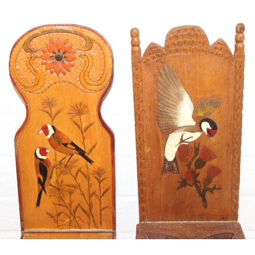 291 - Three vintage pieces of highly decorated scratch-built small furniture or apprentice pieces, to incl... 