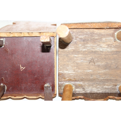 291 - Three vintage pieces of highly decorated scratch-built small furniture or apprentice pieces, to incl... 