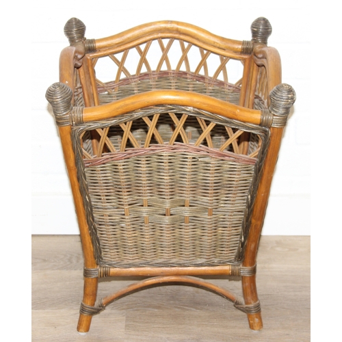294 - Two vintage wicker baskets, the smaller 44cm x 45cm x 38cm [2]