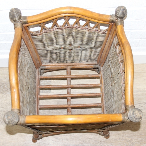 294 - Two vintage wicker baskets, the smaller 44cm x 45cm x 38cm [2]