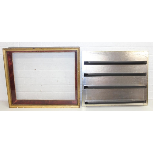 298 - Vintage glazed wall mountable display shelves, ideal antique fair display cabinet, 69cm x 14cm x 58c... 