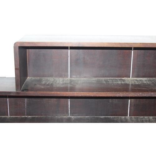 10 - A large two-piece bookcase or display shelves with glazed cupboard, early-mid 20th century, 296cm x ... 