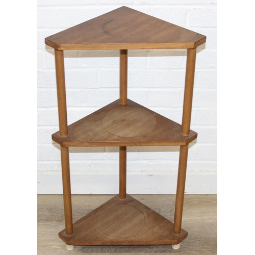 88 - Three sets of shelves to include inglenook bookcase, retro corner what-not stand and vintage open sh... 