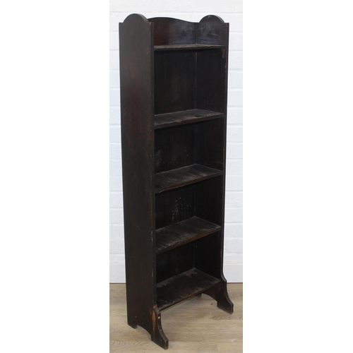 88 - Three sets of shelves to include inglenook bookcase, retro corner what-not stand and vintage open sh... 