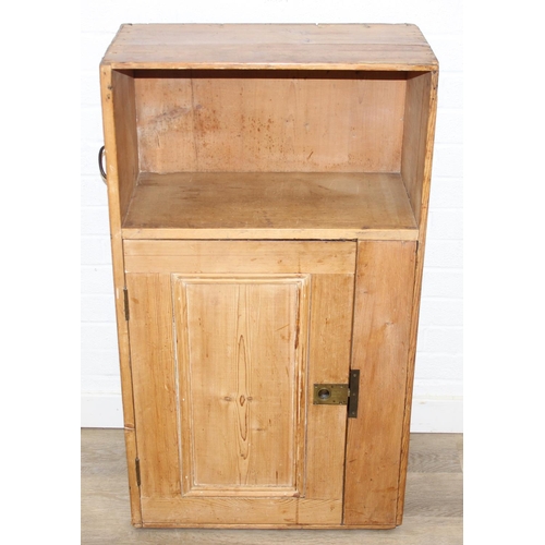 6 - Quirky antique pine drawer repurposed as a cupboard or bedside cabinet, 58cm x 32cm x 101cm