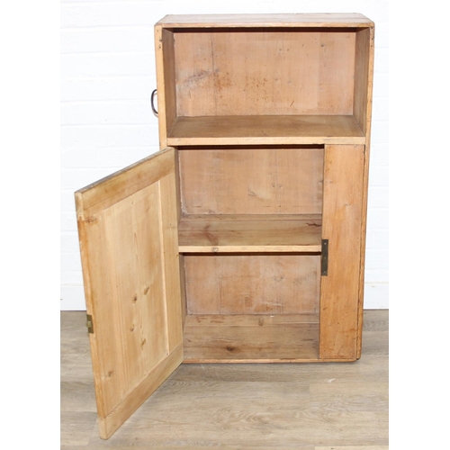 6 - Quirky antique pine drawer repurposed as a cupboard or bedside cabinet, 58cm x 32cm x 101cm