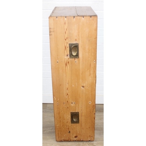 6 - Quirky antique pine drawer repurposed as a cupboard or bedside cabinet, 58cm x 32cm x 101cm