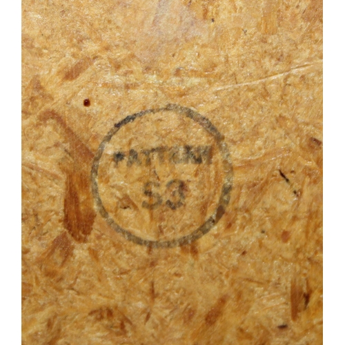 90 - Two retro tables with floral design tops, each 30cm x 30cm x 33cm