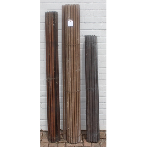 321 - Three rolls of wooden garden dividers, the largest 160cm x 270cm [3]