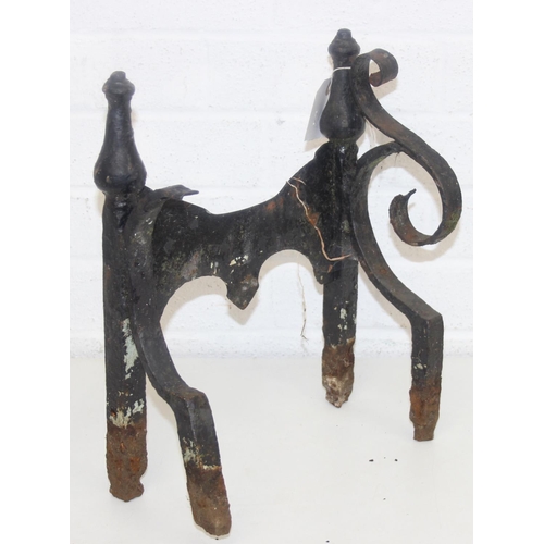 327 - Antique wrought iron boot scraper, 27cm x 13cm x 35cm