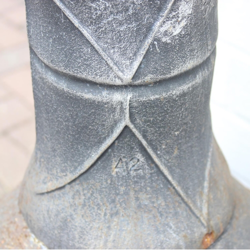 317 - A vintage metal chimenea or garden brazier, 90cm tall