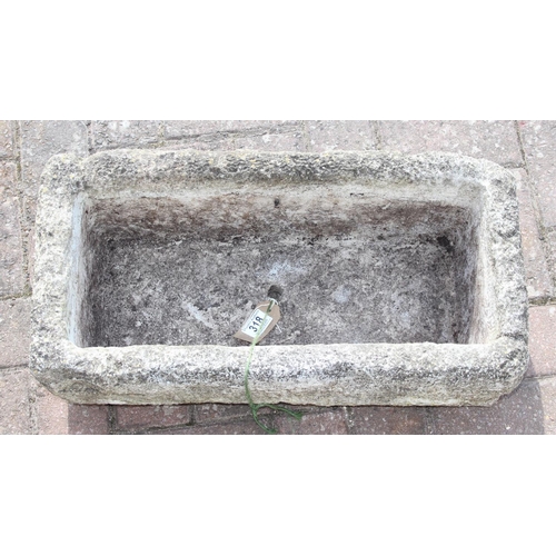 318 - An antique carved stone garden trough or planter, likely 19th century, 57cm x 30cm x 19cm