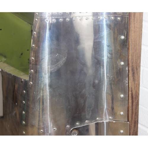 199D - An unusual aviation Airstream aluminium style section designed as a wing from a plane, with cut out ... 