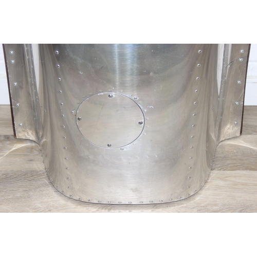 199D - An unusual aviation Airstream aluminium style section designed as a wing from a plane, with cut out ... 