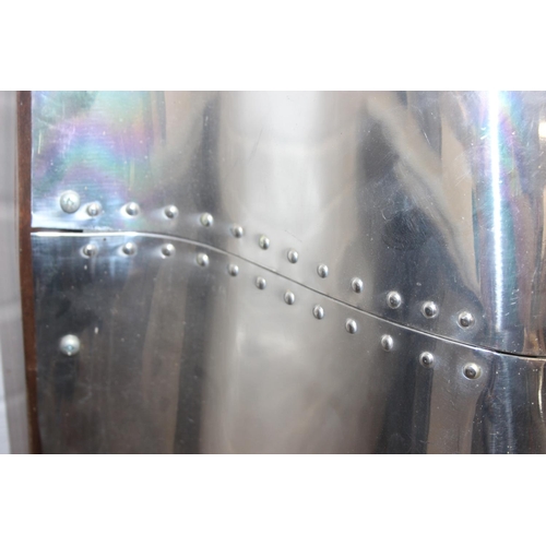 199D - An unusual aviation Airstream aluminium style section designed as a wing from a plane, with cut out ... 