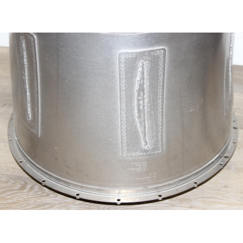 199E - A modern metal aeroplane engine cowling, polished metal finish, would make an ideal table base with ... 