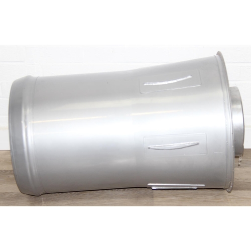 199F - A modern metal aeroplane engine cowling, silver painted metal finish, would make an ideal table base... 
