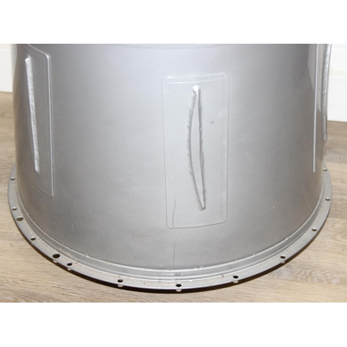 199F - A modern metal aeroplane engine cowling, silver painted metal finish, would make an ideal table base... 