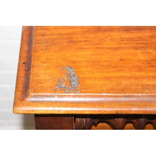 31 - A Victorian mahogany chest of drawers with decorative turned adornments, two over three, 128cm x 48c... 