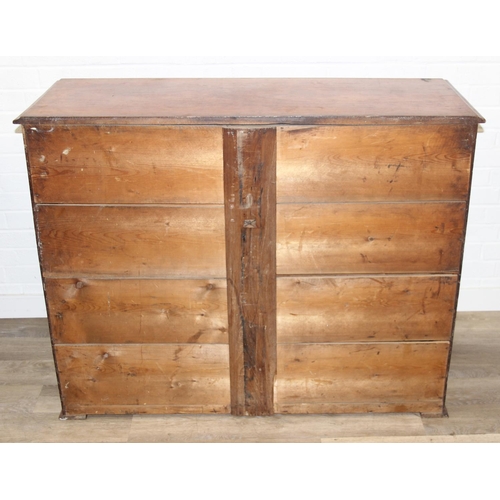 31 - A Victorian mahogany chest of drawers with decorative turned adornments, two over three, 128cm x 48c... 