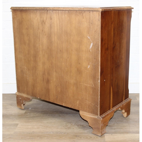 196 - An antique style serpentine 4-drawer chest of drawers with dressing slide, 78cm x 45cm x 79cm