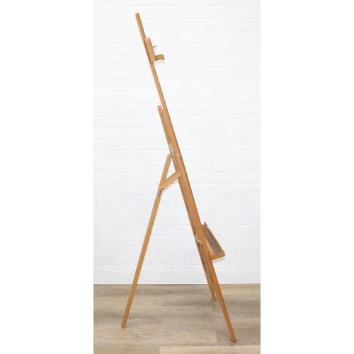 49 - Mabef of Italy - a vintage adjustable artist's floor standing easel, 55cm x 163cm (folded)