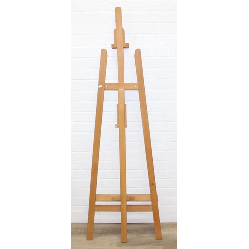 49 - Mabef of Italy - a vintage adjustable artist's floor standing easel, 55cm x 163cm (folded)