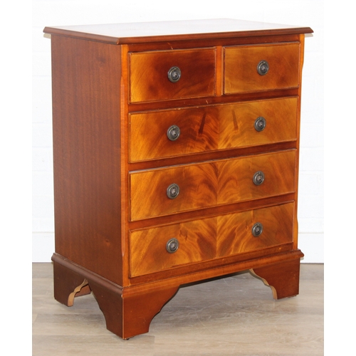 111 - A Georgian style two over three chest of drawers with ring handles, 20th century, 62cm x 38cm x 77cm