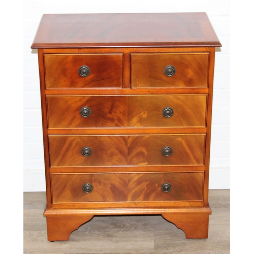 111 - A Georgian style two over three chest of drawers with ring handles, 20th century, 62cm x 38cm x 77cm