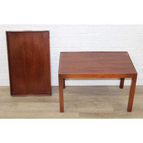 194 - An antique style butler's serving tray on stand, mahogany finish, 20th century, 66cm x 43cm x 50cm