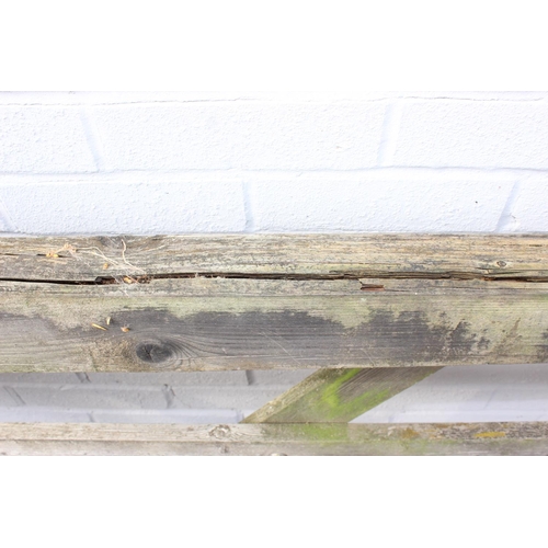 302 - Weathered five bar wooden garden gate, 203cm wide x 122cm tall