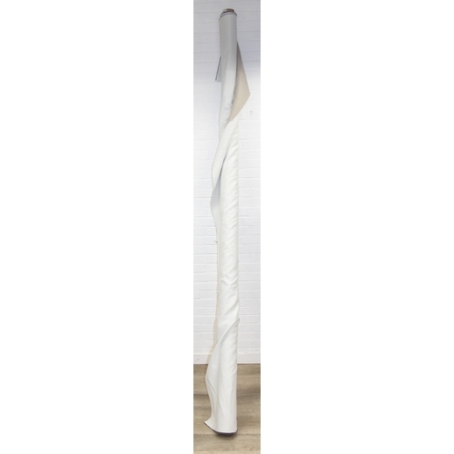 207 - A large roll of fabric, a light grey herringbone tweed style pattern, 3m long, many meters on roll