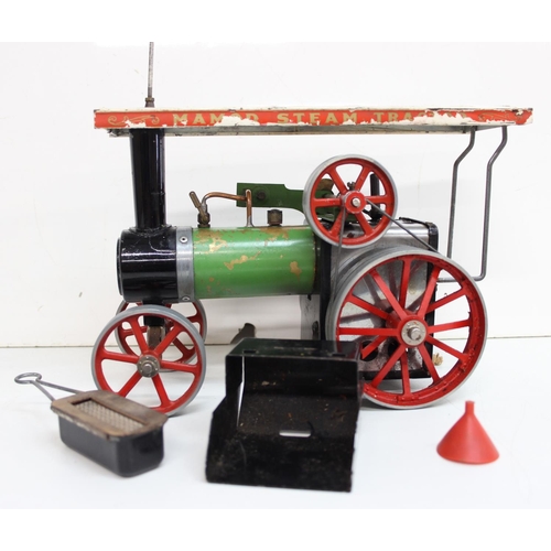 684 - Vintage Mamod traction engine T.E.1, with accessories and original box, box 27cm x 15cm x 18cm