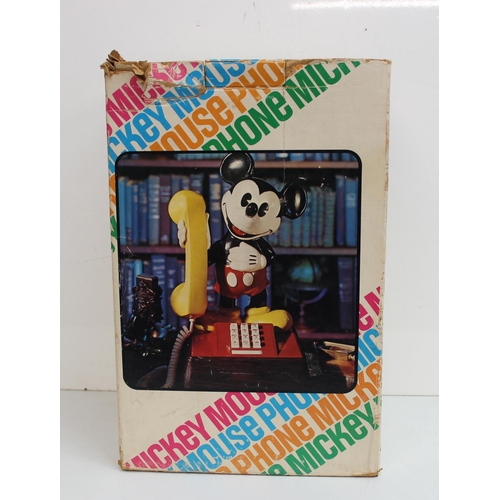 685 - 1976 Mickey Mouse push button phone, complete with box, manual and booklet. Model TMIF 8000 by Deco-... 