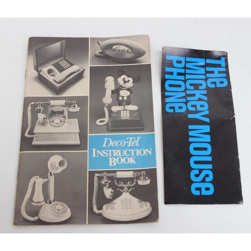 685 - 1976 Mickey Mouse push button phone, complete with box, manual and booklet. Model TMIF 8000 by Deco-... 