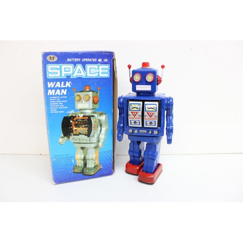 687 - Retro toy robot Space Walk Man, battery operated  with original box, the box measures 17cm x 13cm x ... 