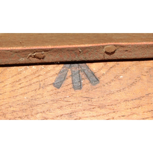 103 - An early or mid 20th century oak chair bearing military mark to underside and an antique mahogany pi... 