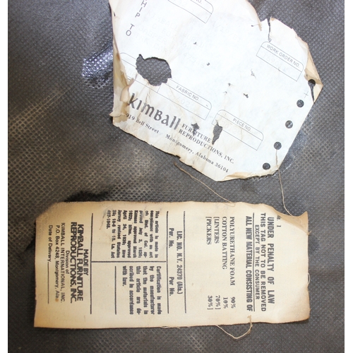 70 - An antique style telephone table and a similar designed set of six upholstered button back chairs, t... 