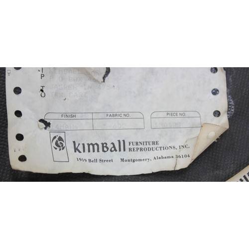 70 - An antique style telephone table and a similar designed set of six upholstered button back chairs, t... 