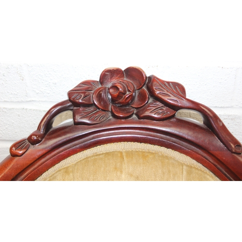 70 - An antique style telephone table and a similar designed set of six upholstered button back chairs, t... 