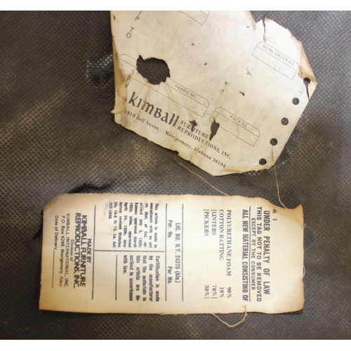 70 - An antique style telephone table and a similar designed set of six upholstered button back chairs, t... 