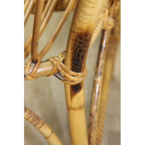 101 - Four pieces of bamboo furniture to inc a pair of armchairs in the manner of Franco Albini, a small g... 