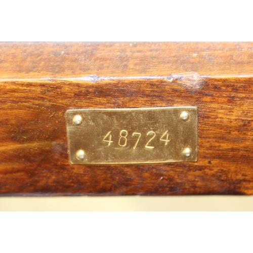 78 - An unusual oak or elm low side table in two parts, the top part a single campaign style drawer with ... 